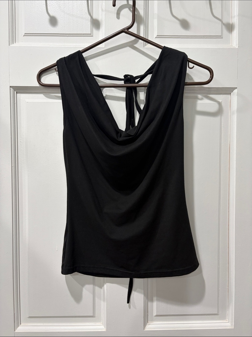 Women’s Black Cowl Back Tank Top